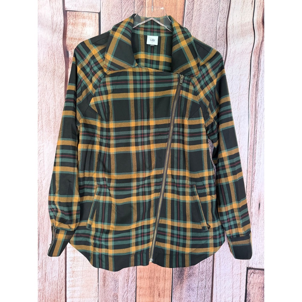 Cabi Plaid Moto Jacket Asymmetrical Zip Tartan Plaid Heritage Fall‎ Size Large